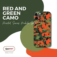 Shopymart Vinyl Mobile Skin Sticker Compatible with iPhone 13 Pro (Red Green Camo)-thumb1