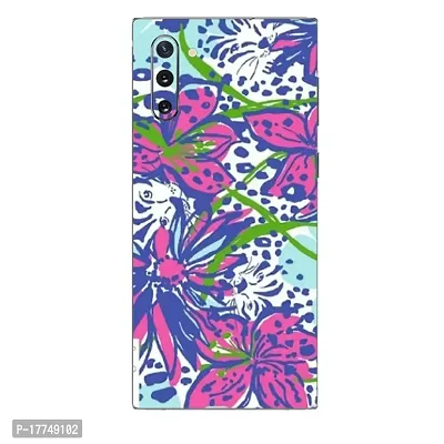 Shopymart Flower and Leaves Printed Mobile Skin, Phone Sticker Compatible with Samsung Galaxy Note 10 [Back, Camera and Sides] - Design 018