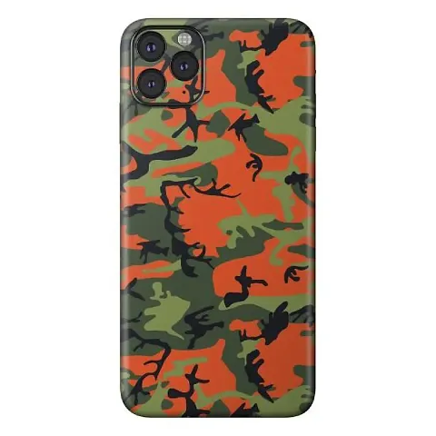 Shopymart Red Green Camo Series Mobile Skin Sticker for iPhone 11 Pro Max [Back, Camera and Side]