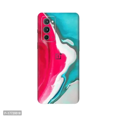 Shopymart Retina Printed Mobile Skin, Phone Sticker Compatible with OnePlus 9RT, Red and Blue Shades [Back, Camera and Sides] - Design 021