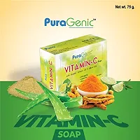 PuraGenic Vitamin C Bath & Beauty bathing bar with Aloe vera, Turmeric and Multani Mitti, 75gm - Pack of 3, Skin brightening Soap for men and women-thumb3