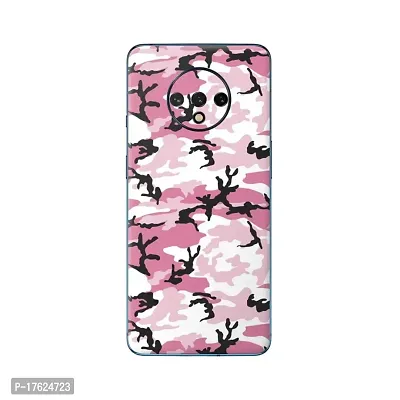 Shopymart Pink Camo Series Mobile Skin Sticker for OnePlus 7T, [Back, Camera and Side]