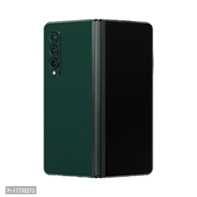 Shopymart Green Color Series Mobile Skin Compatible with Samsung Galaxy Z Fold 3, Vinyl Sticker not Cover [Back and Camera]