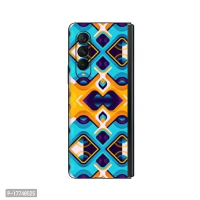 Shopymart Printed Phone Skin, Vinyl Mobile Sticker Compatible with Samsung Galaxy Z Fold 3, Abstract Pattern [Back, Camera and Sides] - Design 012