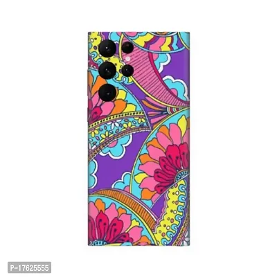 Shopymart Abstract Flower Printed Mobile Skin, Phone Sticker Compatible with Samsung Galaxy S22 Ultra, Multicolour [Back, Camera and Sides] - Design 020