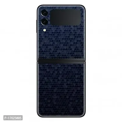 Shopymart Blue Honeycomb Mobile Skin, Vinyl Sticker not Cover for Samsung Galaxy Z Flip 3 [Back, Camera and Side]