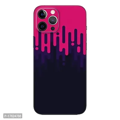 Shopymart Printed Mobile Skin, Phone Sticker Compatible with iPhone 13 Pro Max, Pink and Purple [Back, Camera and Sides] - Design 028