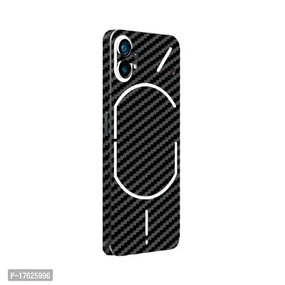 Shopymart Black and Grey Carbon Fiber Skin, Vinyl Sticker for Nothing Phone (1) [Back, Camera and Side]-thumb0