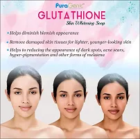 PuraGenic Gluta thione Skin Whitening Beauty soap by PuraGenic, 75gm, Skin brightening bathing bar with Kojic Acid, Shea butter, Vitamin E and Glycerin (Pack of 3)-thumb3