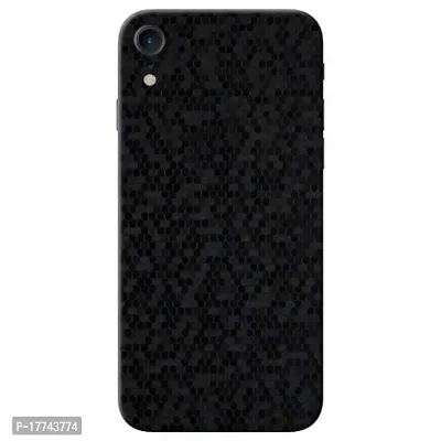 Shopymart Black Honeycomb Skin Sticker Compatible with iPhone XR, Good Adhesive, Stylish Design [Back, Camera and Side]