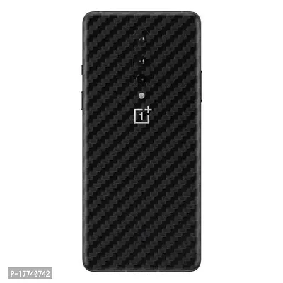 Shopymart Carbon Fibre Mobile Skin, Vinyl Sticker Not Cover Compatible with OnePlus 8, Black [Back, Camera and Sides]