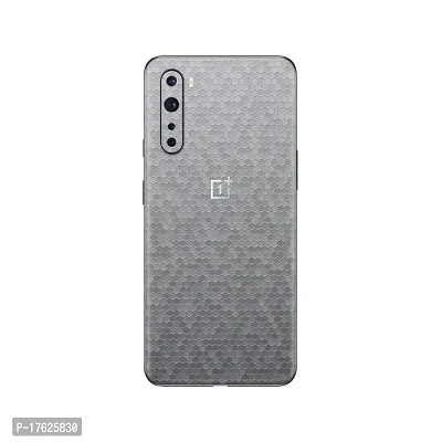 Shopymart Silver Honeycomb Textured Vinyl Skin Sticker (Not Cover) Compatible with OnePlus Nord [Back, Camera and Sides]