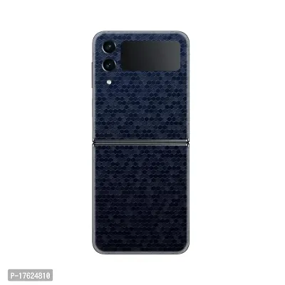 Shopymart Mobile Skin Sticker (Not Cover) Compatible with Samsung Galaxy Z Flip 4 [Back, Camera and Sides] - Blue Honeycomb