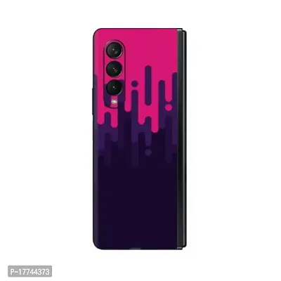 Shopymart Printed Mobile Skin, Phone Sticker Compatible with Samsung Galaxy Z Fold 3, Pink and Purple [Back, Camera and Sides] - Design 028