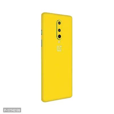 Shopymart Plain Color Series Skin, Vinyl Sticker Not Cover Compatible with OnePlus 8, Yellow [Back, Camera and Sides]-thumb0