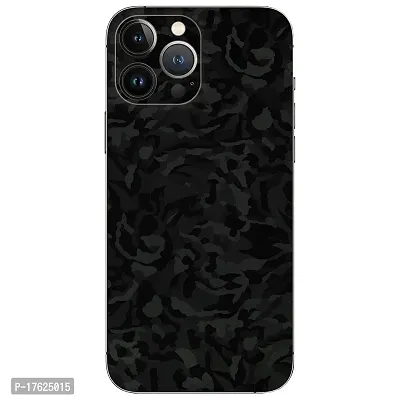 Shopymart Vinyl Mobile Skin Sticker Compatible with iPhone 13 Pro (Black Camo)