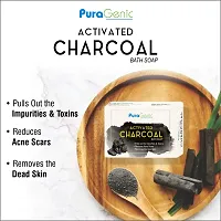 PuraGenic Activated Charcoal Bathing bar for men and women, 75gm - Combo Pack of 4, Bath soap that Gently Exfoliate and Clean the skin-thumb1