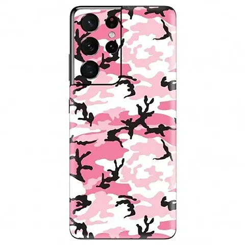 Shopymart Pink Camo Series Mobile Skin Sticker for Samsung Galaxy S21 Ultra [Back, Camera and Side]