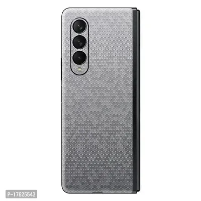 Shopymart Silver Honeycomb Mobile Skin, Vinyl Sticker not Cover for Samsung Galaxy Z Fold 3 [Back and Camera]