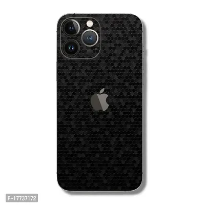 Shopymart Vinyl Mobile Skin Sticker Compatible with iPhone 13 Pro (Black Honeycomb)