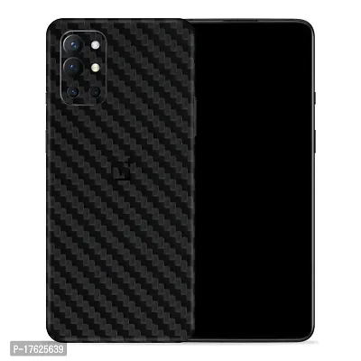 Shopymart Carbon Fiber Skin, Vinyl Mobile Sticker for OnePlus 9R, Black [Back, Camera and Side]