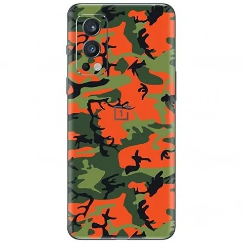 Shopymart Red Green Camo Series Mobile Skin Sticker for OnePlus Nord 2 5G, [Back, Camera and Side]