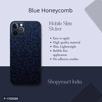 Shopymart Blue Honeycomb Mobile Skin, Vinyl Sticker Compatible with iPhone 12 Pro Max [Back, Camera and Side]-thumb2