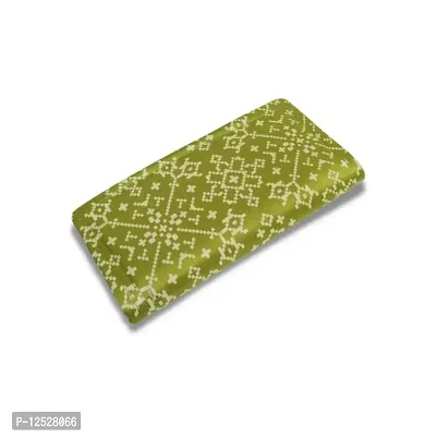 Savsastu Raw Silk Wallets with Designer Patoda and Ikkat Print for Women and Girls (Parrot Green, Ikkat Print)-thumb0