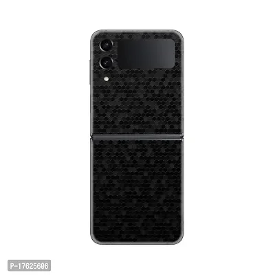 Shopymart Mobile Skin Sticker (Not Cover) Compatible with Samsung Galaxy Z Flip 4?[Back, Camera and Sides] - Black Honeycomb