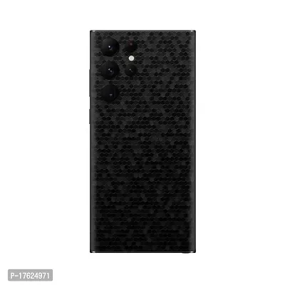 Shopymart Mobile Skin, Vinyl Sticker (Not Cover) Compatible with Samsung Galaxy S22 Ultra [Back, Camera and Sides] -Black Honeycomb