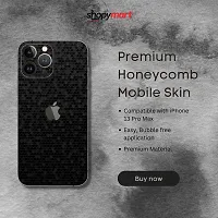 Shopymart Vinyl Mobile Skin Sticker Compatible with iPhone 13 Pro (Black Honeycomb)-thumb1