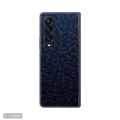 Shopymart Mobile Skin Sticker (Not Cover) Compatible with Samsung Galaxy Z Fold 4 [Back and Camera] - Blue Honeycomb