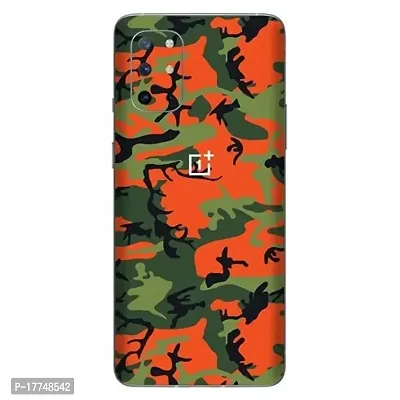 Shopymart Printed Vinyl Skin Sticker Not Cover Compatible with OnePlus 8T [Back, Camera and Sides] (Red and Green Camo)-thumb0