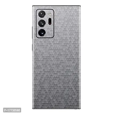 Shopymart Silver Honeycomb Mobile Skin, Vinyl Sticker not Cover for Samsung Galaxy Note 20 Ultra [Back, Camera and Side]