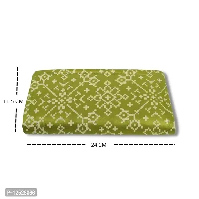 Savsastu Raw Silk Wallets with Designer Patoda and Ikkat Print for Women and Girls (Parrot Green, Ikkat Print)-thumb2