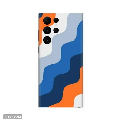 Shopymart Printed Mobile Skin, Vinyl Phone Sticker Compatible with Samsung Galaxy S22 Ultra, Colourful Waves [Back, Camera and Sides] - Design 033-thumb0