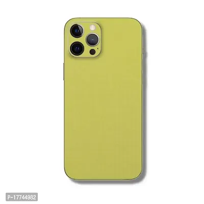 Shopymart Vinyl Mobile Skin Sticker Compatible with iPhone 13 Pro (Lemon Green Textured)-thumb0