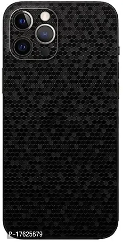 Shopymart Black Honeycomb Skin Sticker Compatible with iPhone 12 Pro Max, Good Adhesive, Stylish Design [Back, Camera and Side]