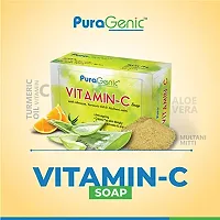 PuraGenic Vitamin C Bath Soap with Aloe vera, Turmeric and Multani Mitti, 75gm - Combo Pack of 4, Skin brightening Bar, Helps in Oily and acne prone skin-thumb2