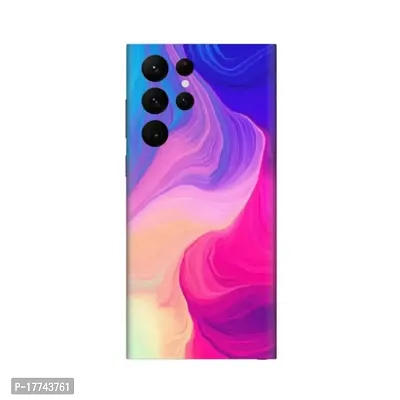 Shopymart Colourful Printed Mobile Skin Sticker Compatible with Samsung Galaxy S22 Ultra, Abstract Colour [Back, Camera and Sides] - Design 016