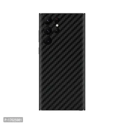 Shopymart Mobile Skin, Vinyl Sticker (Not Cover) Compatible with Samsung Galaxy S22 Ultra [Back, Camera and Sides] -Black Carbon Fiber