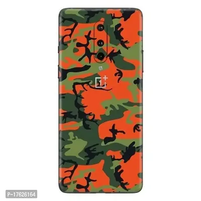 Shopymart Printed Camo Series Mobile Skin, Vinyl Sticker Not Cover Compatible with OnePlus 8, Red and Green [Back, Camera and Sides]