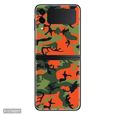 Shopymart Red Green Camo Series Mobile Skin Compatible with Samsung Galaxy Z Flip 3, Vinyl Sticker not Cover [Back, Camera and Side]