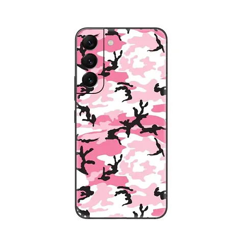 Shopymart Mobile Skin, Vinyl Sticker (Not Cover) Compatible with Samsung Galaxy S21 Plus [Back and Camera] - Pink Camo