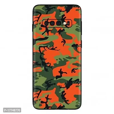 Shopymart Red Green Camo Series Mobile Skin Compatible with Samsung Galaxy S10 Plus, Vinyl Sticker not Cover [Back, Camera and Side]