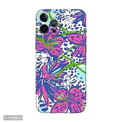 Shopymart Flower and Leaves Printed Mobile Skin, Phone Sticker Compatible with iPhone 13 Pro Max [Back, Camera and Sides] - Design 018