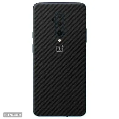 Shopymart Black and Grey Carbon Fibre Mobile Skin Sticker Wrap for OnePlus 7T Pro [Back, Camera and Sides]