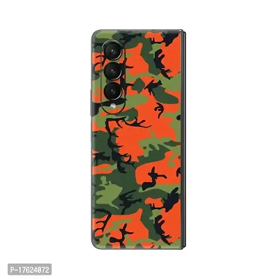 Shopymart Mobile Skin Sticker (Not Cover) Compatible with Samsung Galaxy Z Fold 4 [Back  Camera] - Red Green Camo