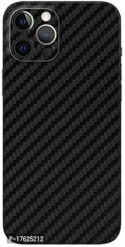 Shopymart Black and Grey Carbon Fiber Skin Sticker for iPhone 12 Pro Max [Back, Camera and Side]