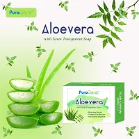 PuraGenic Aloe vera Neem Transparent bathing bar, 75gm - Combo Pack of 3, Dry skin soap contains Glycerin, Aloevera and Neem Extract-thumb1